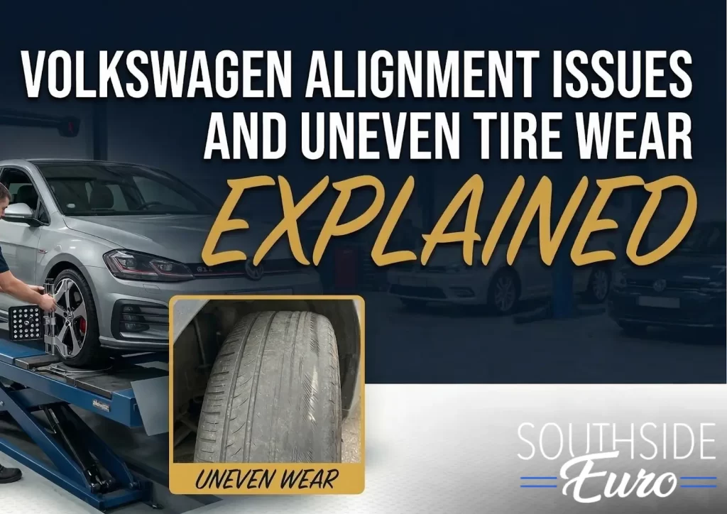 Volkswagen alignment issues and uneven tire wear.